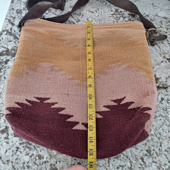 MZ 100% Wool and Leather Shoulder Bag Crossbody - Picture 12 of 13